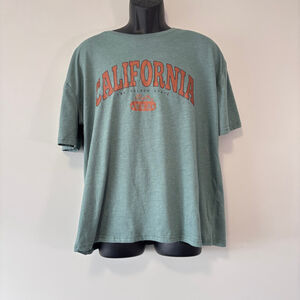 SHEIN Men's Size Large Green California Graphic Short Sleeve Casual T-Shirt NIB